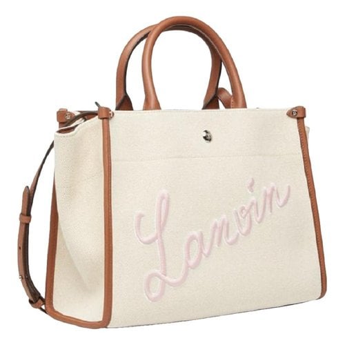 Pre-owned Lanvin Leather Handbag In Beige