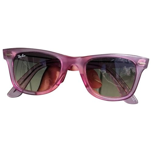 Pre-owned Ray Ban Original Wayfarer Oversized Sunglasses In Purple