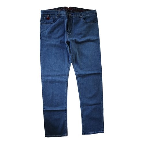 Pre-owned Isaia Straight Jeans In Blue