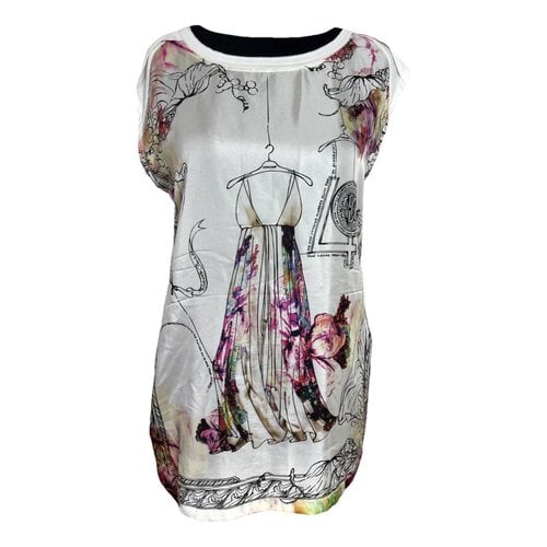 Pre-owned Roberto Cavalli Silk T-shirt In White