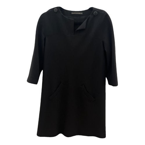Pre-owned Balenciaga Wool Mid-length Dress In Black