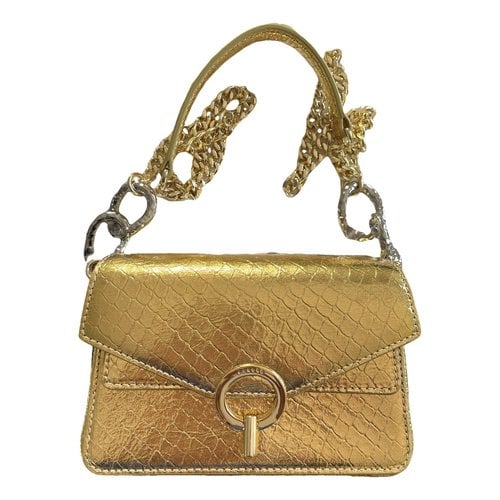 Pre-owned Sandro Yza Leather Handbag In Gold
