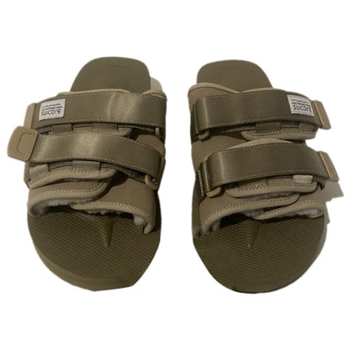 Pre-owned Suicoke Cloth Mules In Beige