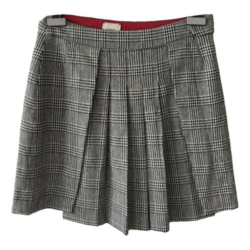 Pre-owned Merci Wool Maxi Skirt In Grey