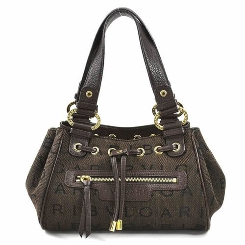 Pre-owned Bvlgari Cloth Handbag In Brown