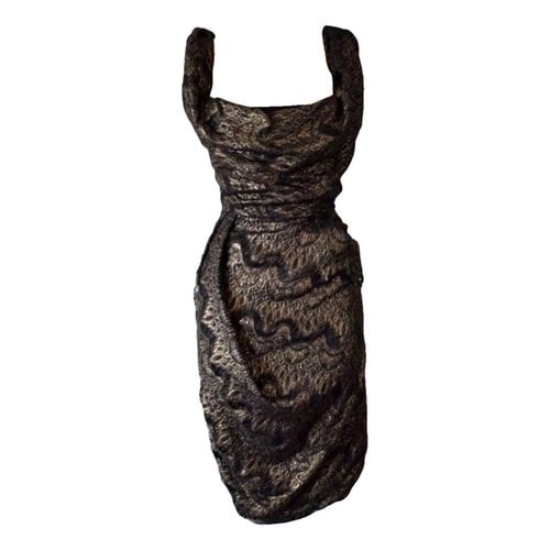 Pre-owned Vivienne Westwood Anglomania Silk Mid-length Dress In Brown