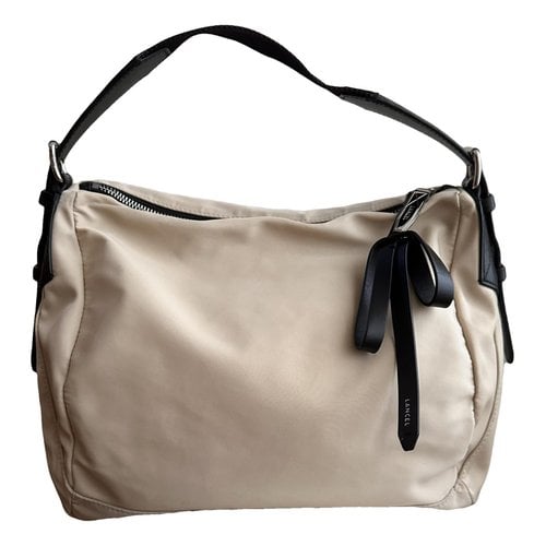 Pre-owned Lancel June Cloth Handbag In Beige
