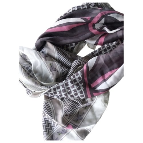 Pre-owned Charlotte Sparre Silk Scarf In Grey
