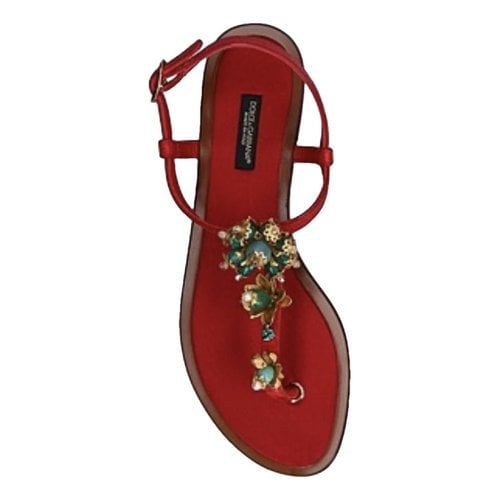 Pre-owned Dolce & Gabbana Cloth Sandal In Red