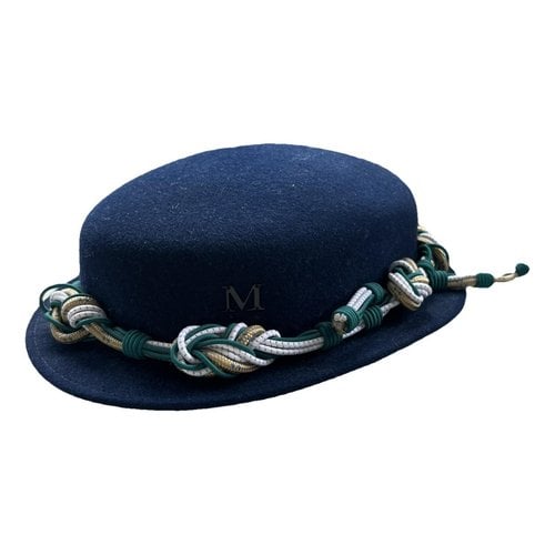 Pre-owned Maison Michel Hat In Navy
