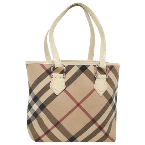 Pre-owned Burberry Leather Tote In Beige