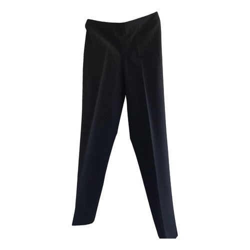 Pre-owned Brunello Cucinelli Wool Straight Pants In Black