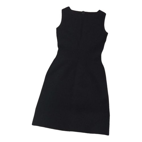 Pre-owned Alaïa Wool Mini Dress In Black