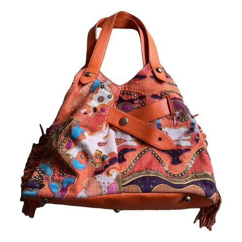 Pre-owned Diane Von Furstenberg Leather Handbag In Orange