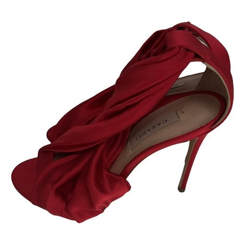 Pre-owned Casadei Cloth Heels In Red