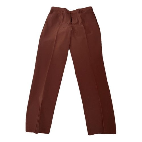 Pre-owned Prada Trousers In Brown
