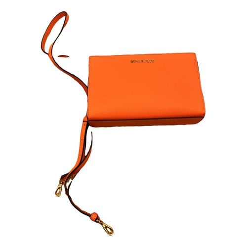 Pre-owned Michael Kors Leather Crossbody Bag In Orange