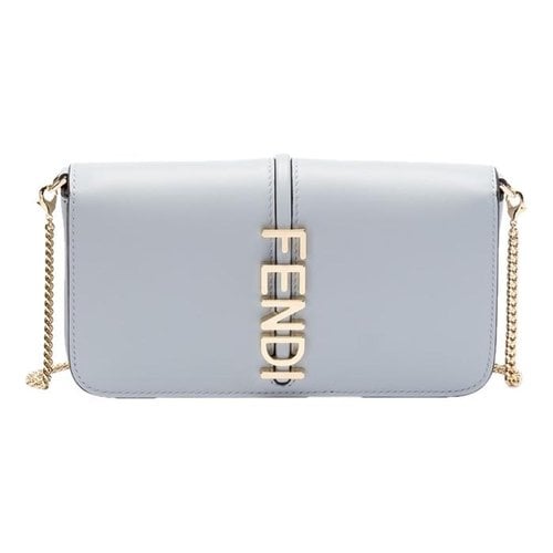 Pre-owned Fendi Graphy Leather Crossbody Bag In Blue