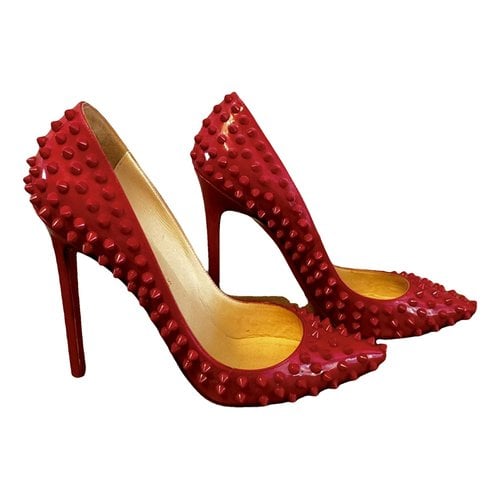 Pre-owned Christian Louboutin So Kate Leather Heels In Red