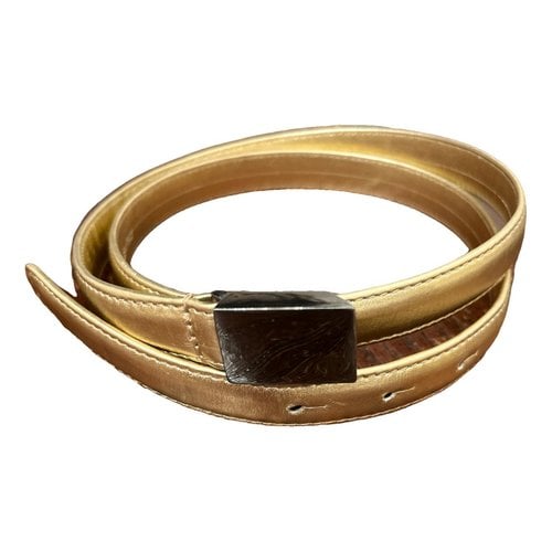 Pre-owned Golden Goose Leather Belt In Gold