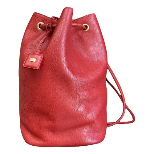 Pre-owned St Dupont Leather Backpack In Red