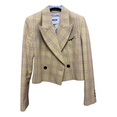 Pre-owned Msgm Suit Jacket In Yellow