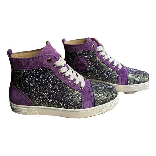 Pre-owned Christian Louboutin Louis Trainers In Purple