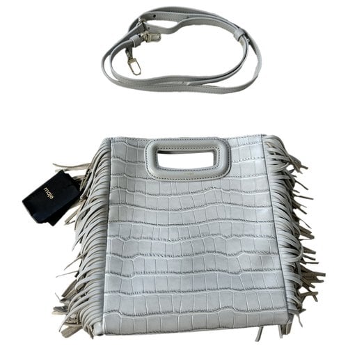 Pre-owned Maje Sac M Leather Handbag In Grey