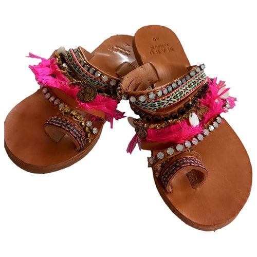 Pre-owned Mabu By Maria Bk Leather Sandal In Pink