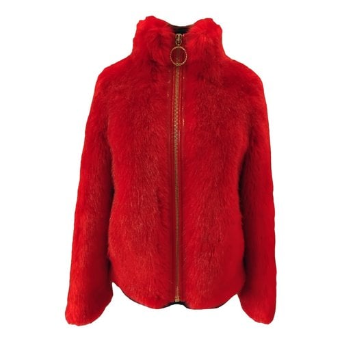 Pre-owned Elisabetta Franchi Faux Fur Jacket In Red