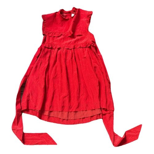 Pre-owned Balenciaga Silk Mini Dress In Red