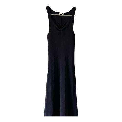 Pre-owned Victoria Beckham Wool Maxi Dress In Navy