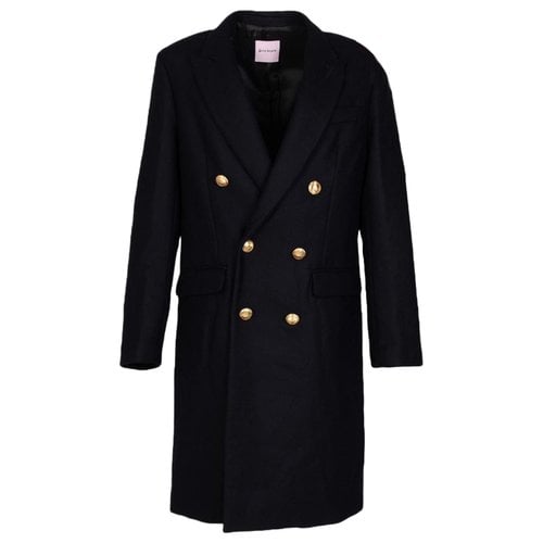 Pre-owned Palm Angels Wool Coat In Navy