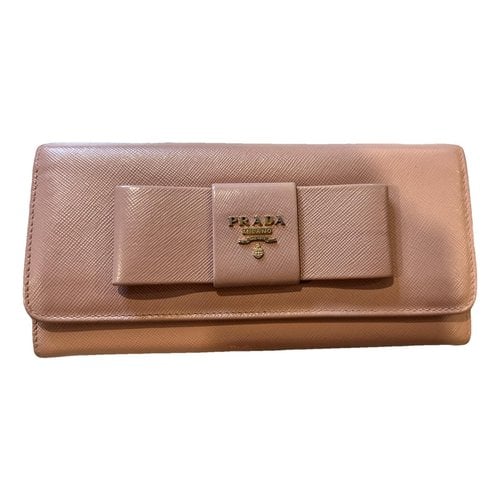 Pre-owned Prada Leather Wallet In Pink