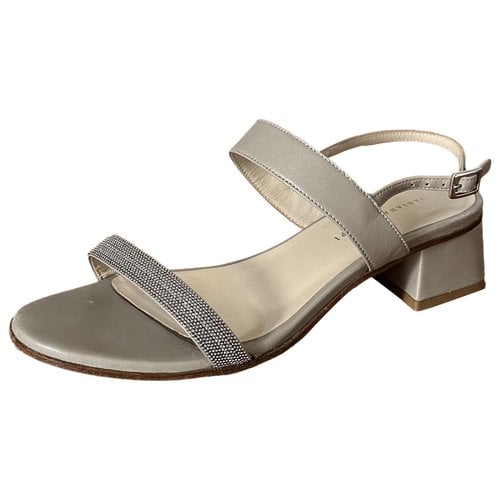 Pre-owned Fabiana Filippi Leather Sandals In Grey