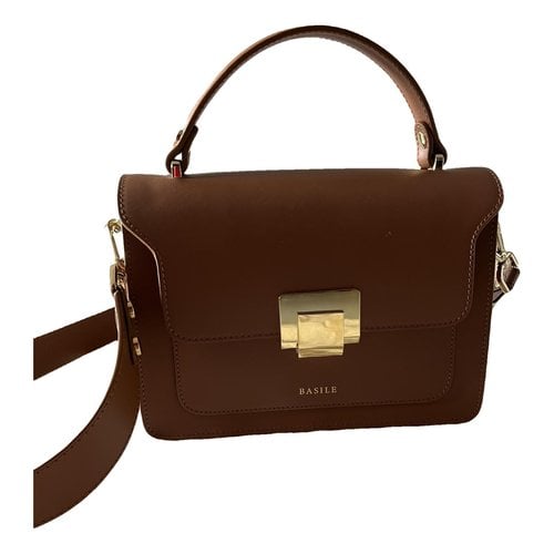 Pre-owned Basile Leather Crossbody Bag In Camel