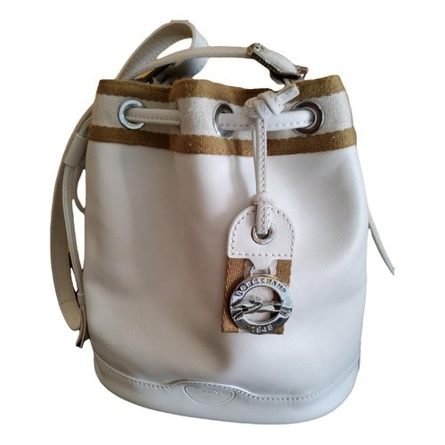 Pre-owned Longchamp Leather Crossbody Bag In White