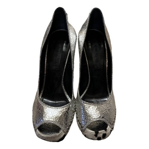 Pre-owned Gianni Barbato Leather Heels In Grey