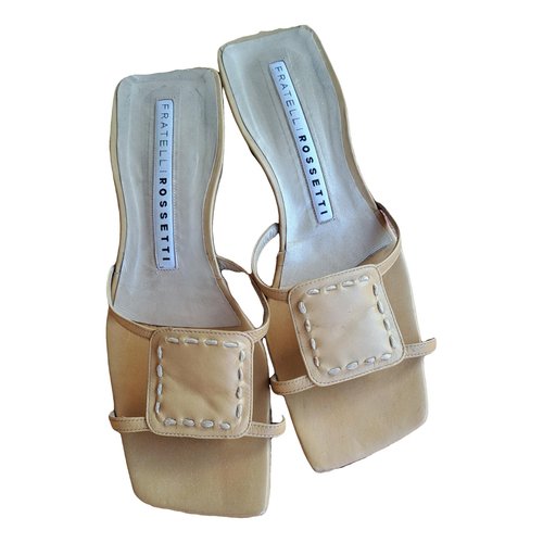 Pre-owned Fratelli Rossetti Leather Mules In Beige