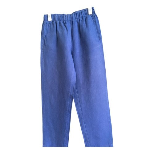 Pre-owned Forte Forte Trousers In Blue