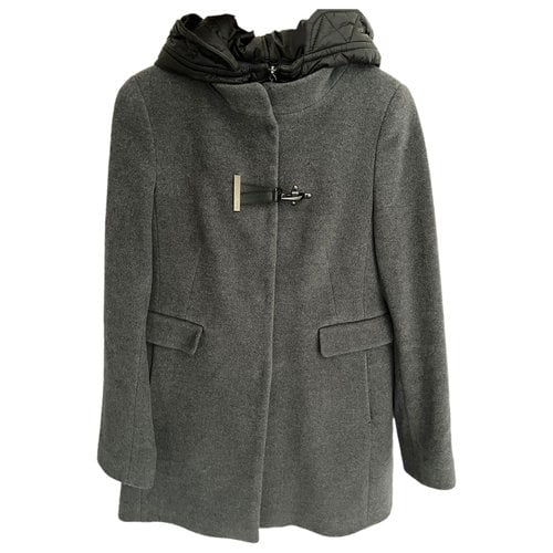 Pre-owned Fay Wool Coat In Anthracite