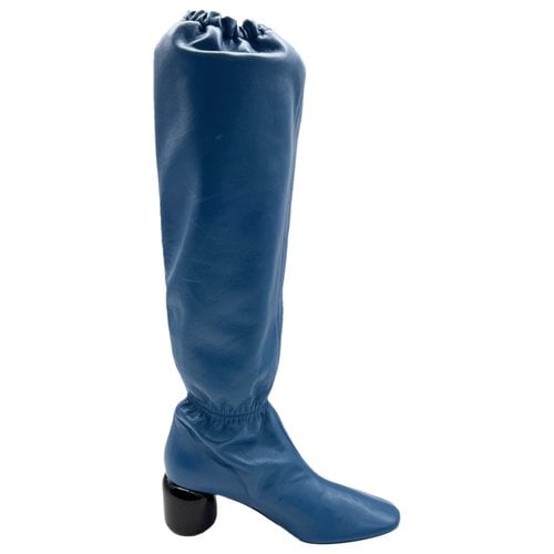 Pre-owned Jil Sander Leather Boots In Blue