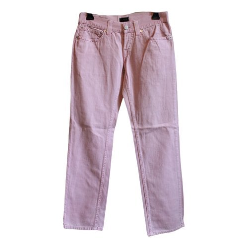 Pre-owned John Richmond Straight Jeans In Pink