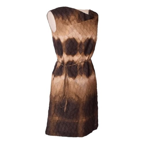 Pre-owned Escada Silk Mid-length Dress In Brown