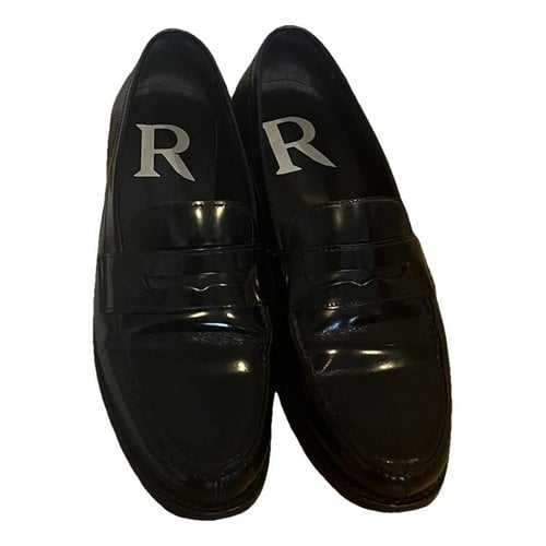 Pre-owned Roseanna Leather Flats In Black