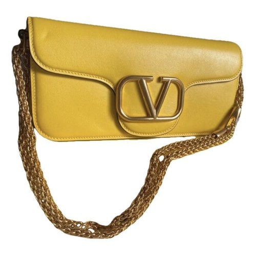 Pre-owned Valentino Garavani Loco Leather Handbag In Yellow