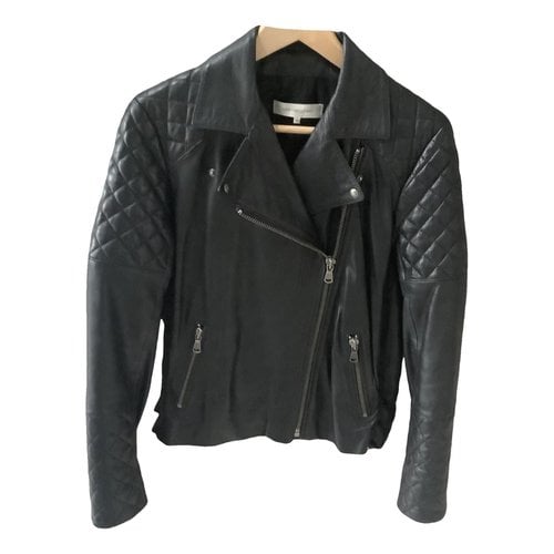 Pre-owned Gerard Darel Leather Biker Jacket In Black