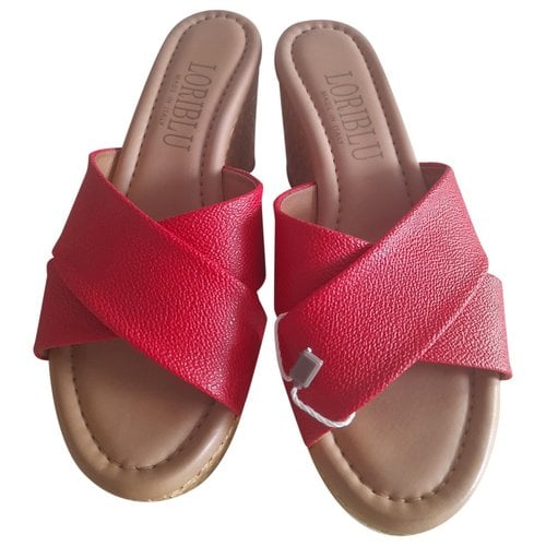 Pre-owned Loriblu Leather Sandals In Red