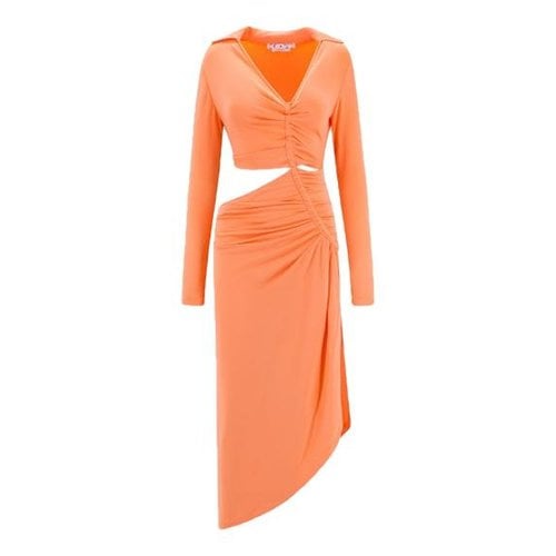Pre-owned Off-white Mid-length Dress In Orange