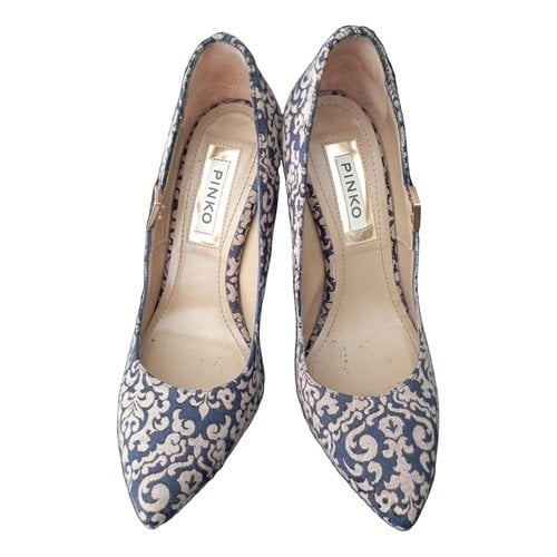 Pre-owned Pinko Cloth Heels In Blue